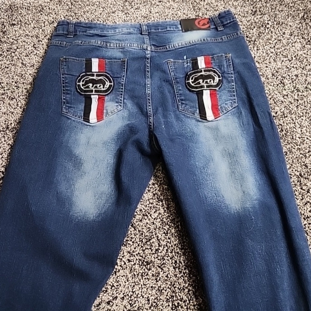 ecko unltd jeans athletic Mens Size 40 Vintage 90's Y2k Skater Punk Baggy *stain